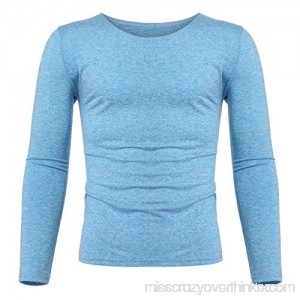 Men‘s T-Shirt Pure Color Long Sleeve Large Size Casual Top Blouse Shirts Blue B07NJJR3R8